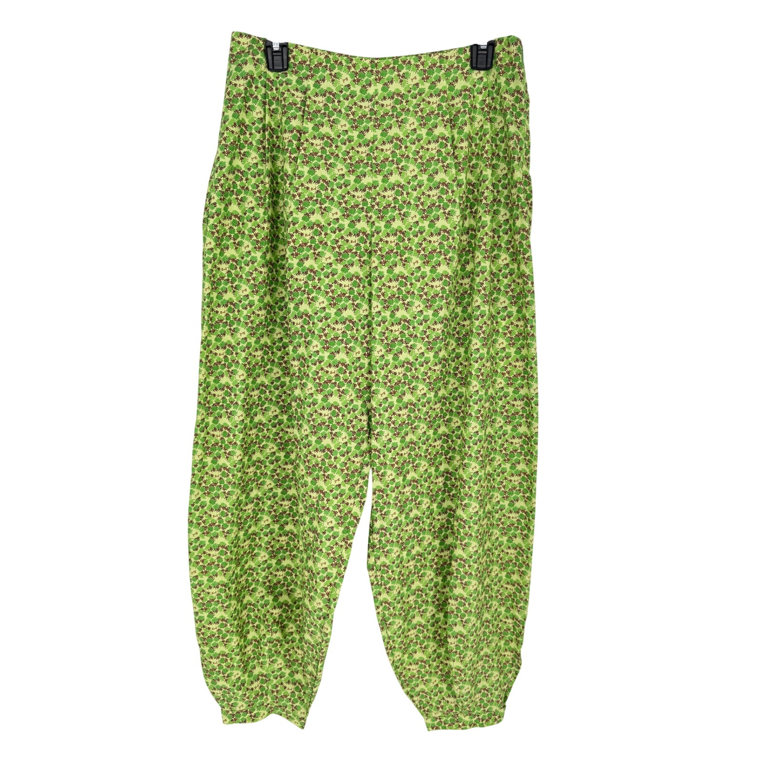 Faraway Spirited Clothing Rayyan Pants Green Floral Sz 42 Us 10 Org Cotton Nwt — image 3 of 8